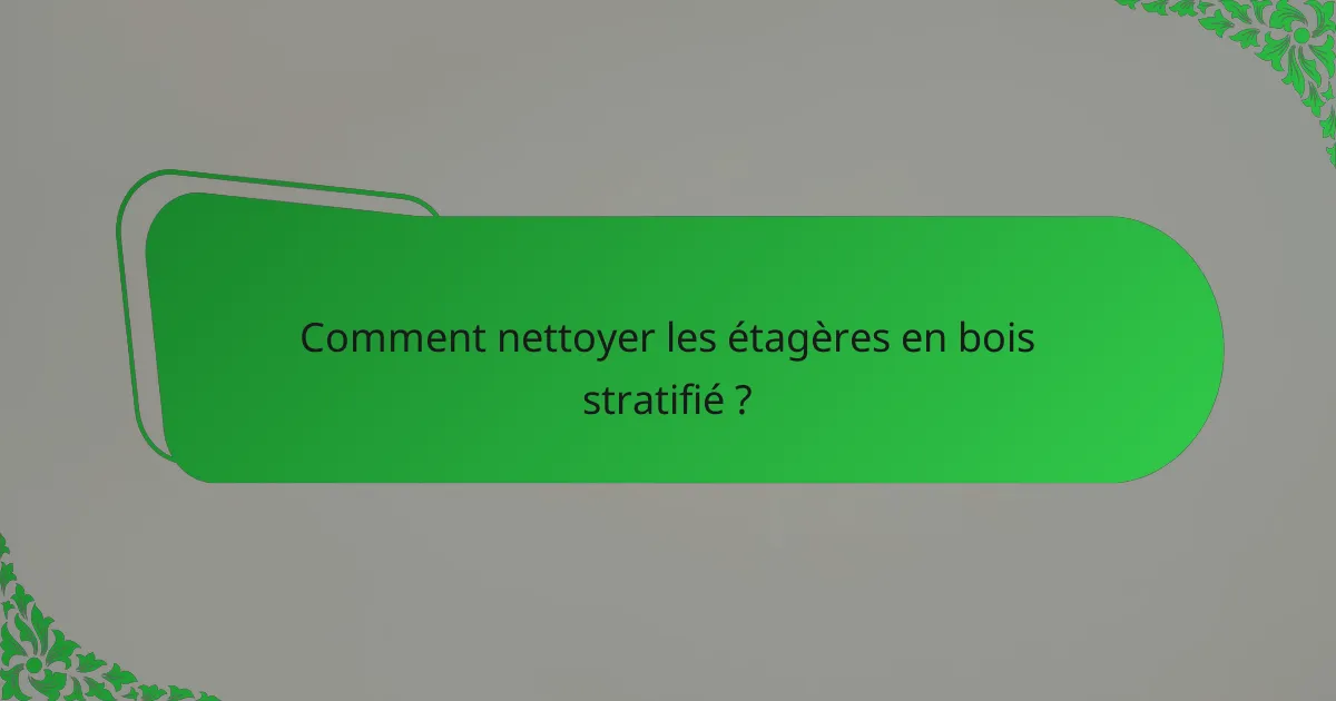 Comment nettoyer les étagères en bois stratifié ?