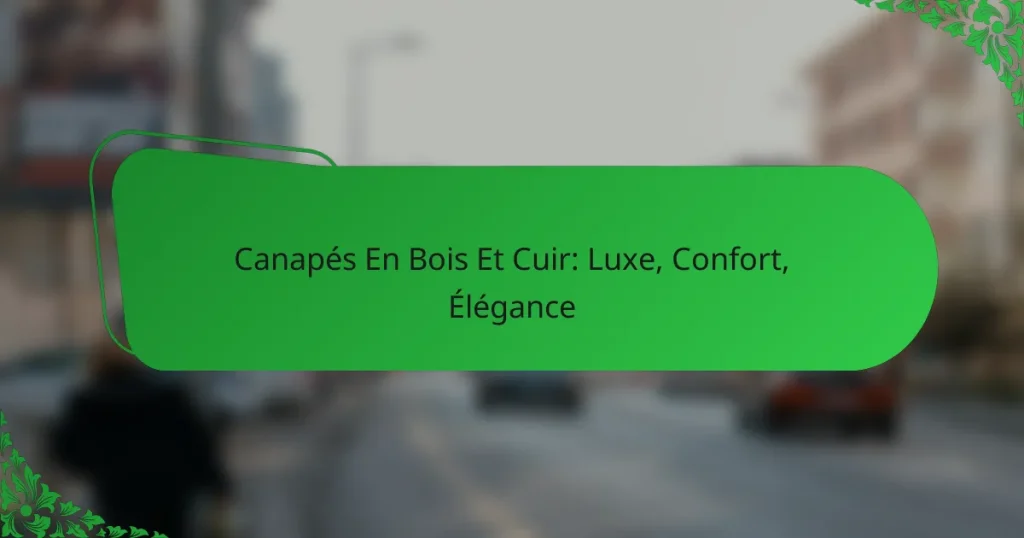 Canapés En Bois Et Cuir: Luxe, Confort, Élégance