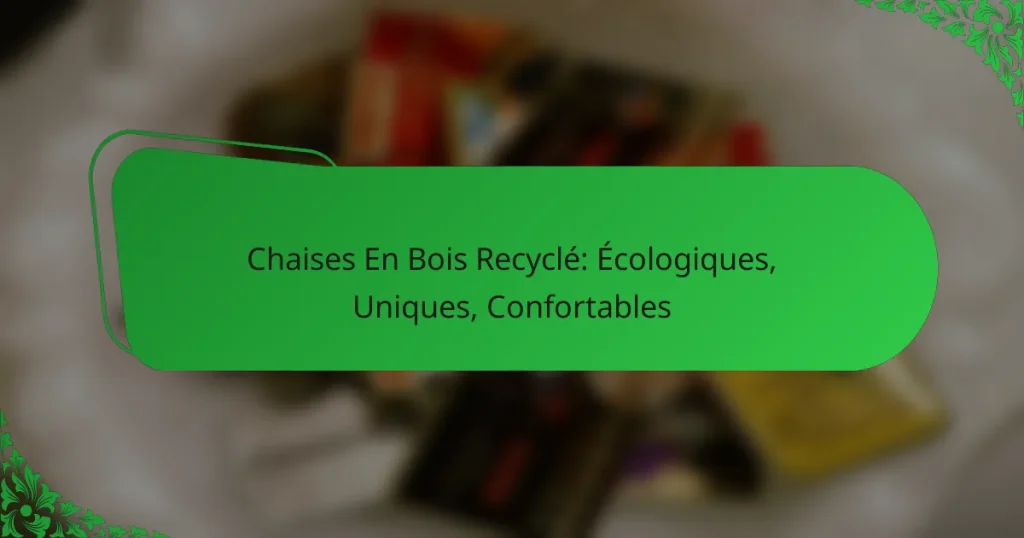 Chaises En Bois Recyclé: Écologiques, Uniques, Confortables