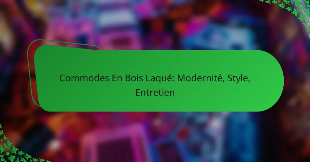 Commodes En Bois Laqué: Modernité, Style, Entretien