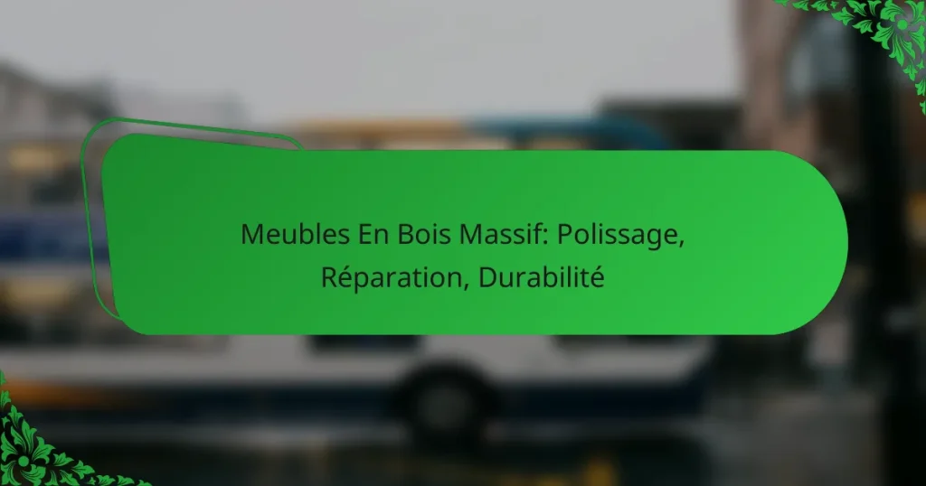 Meubles En Bois Massif: Polissage, Réparation, Durabilité