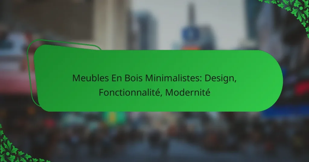 Meubles En Bois Minimalistes: Design, Fonctionnalité, Modernité
