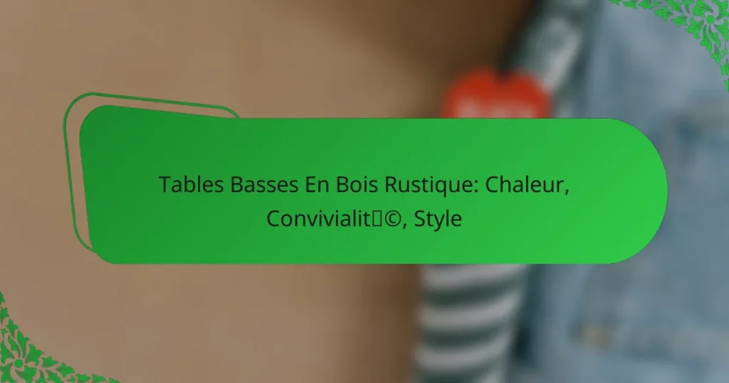 Tables Basses En Bois Rustique: Chaleur, Convivialité, Style