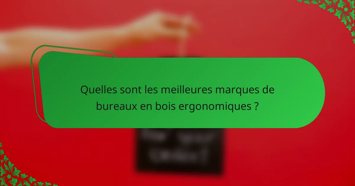Quelles sont les meilleures marques de bureaux en bois ergonomiques ?